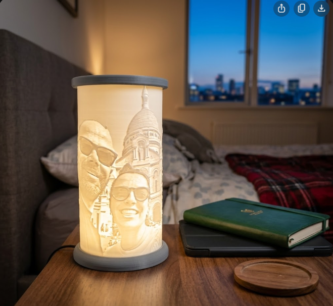 AuraKeep – Custom 3D Photo Lithophane Abajour