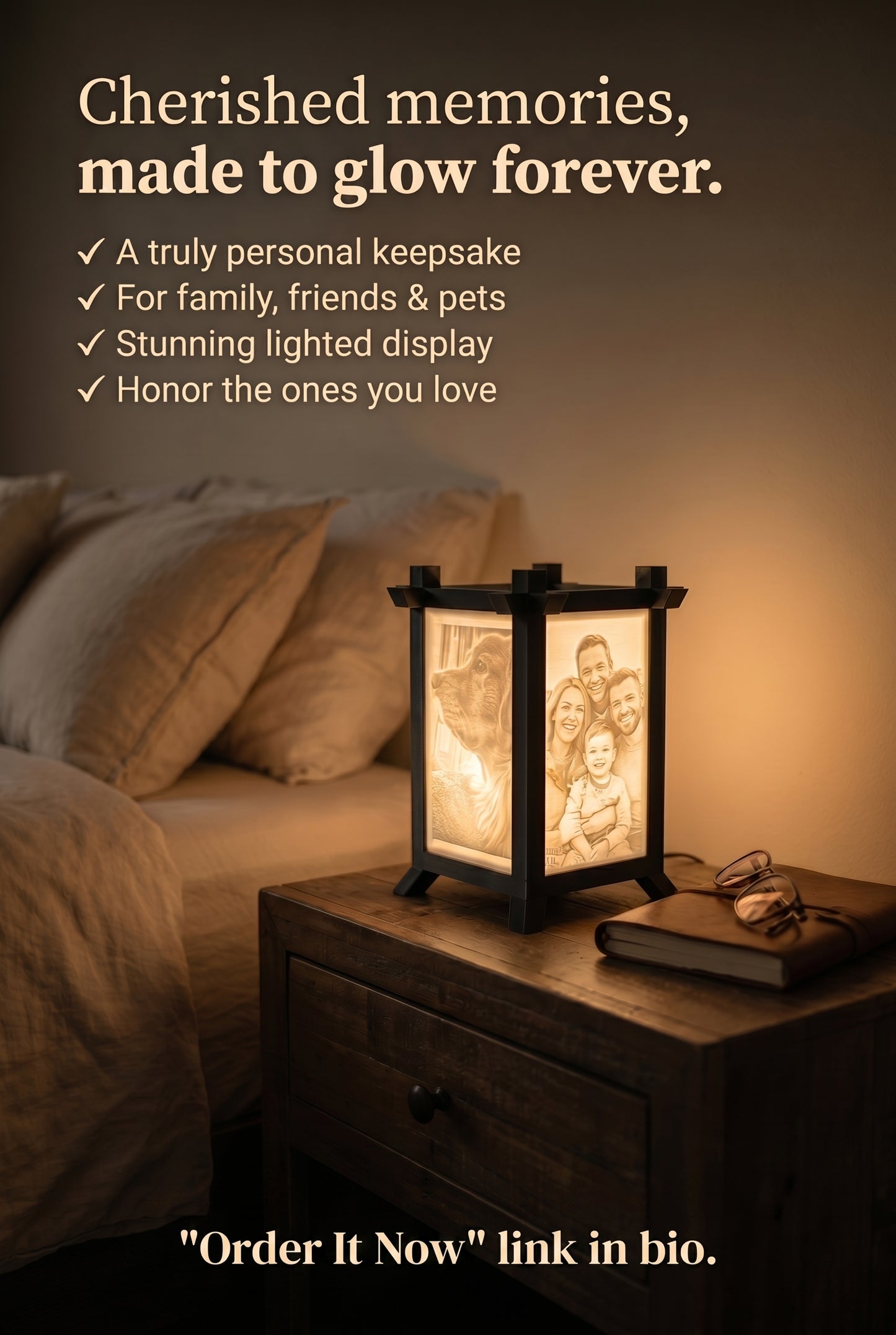 AuraKeep – Custom 3D Photo Lithophane Abajour