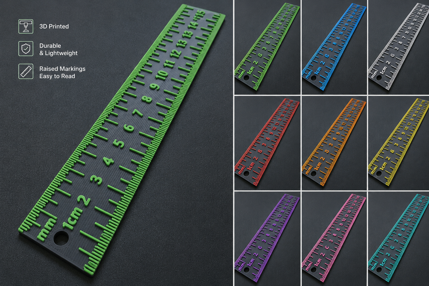 Raised marking ruler